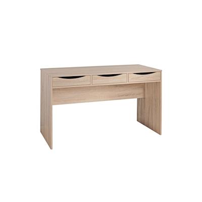 Schreibtisch Sonoma Eiche mit Schubladen - Praktische Blende, Stauraum, Stabile Seitenwände, Anti-Rutsch Pads. 120x55x75 cm | Kadima Design Image