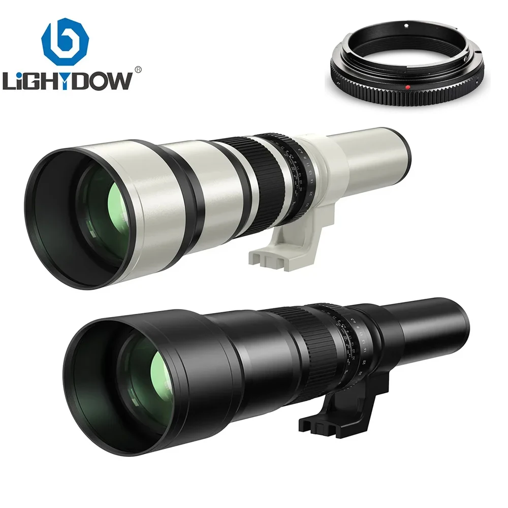 Light dow teleobjektiv 500mm f2.0 mit t2 adapter ring für canon 80d t3 t5 t5 t6i nikon d3500 d850 d610 d5600 sony dslr kameras Image