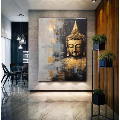 Buddha Fine Art Buddha Canvas Painting Zen Wall Art Figurative Wall Art Extra Large Abstract