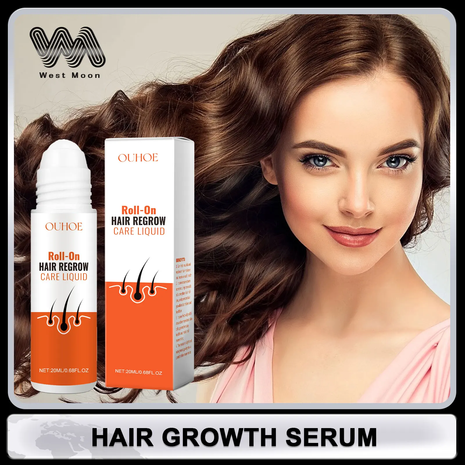 Ouhoe Roll-On Nachwachsen Haarwuchs öl stärken Reparatur beschädigte Haar behandlung Kopfhaut tiefe Hydratation für Haarwuchs produkte 20ml Image