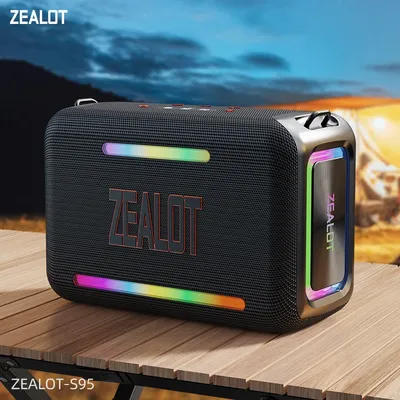 ZEALOT-S95 120 W wasserdichter tragbarer lauter Bluetooth-Lautsprecher, kabelloser Outdoor-Boombox-Subwoofer, dreifache passive Heizkörper – tiefer Bass Image