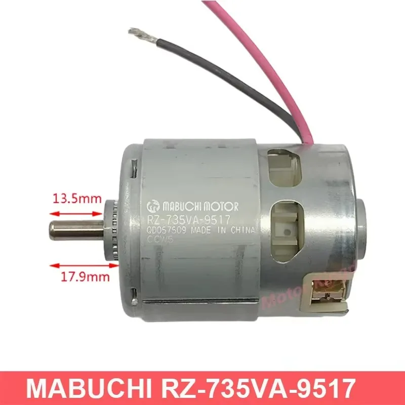 MABUCHI RZ-735VA-9517 Mini-Bohrmaschinenmotor DC 12 V 14,4 V 18 V 20400 U/min Hochgeschwindigkeits-Gartengerätemotor Schraubendreher mit langer Welle Image
