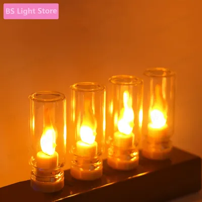 5V Led USB Flash Candles Edison Light Bulb Decoration Light Bulb Candle Lamp Yellow Night Light Holiday Decorative mini led