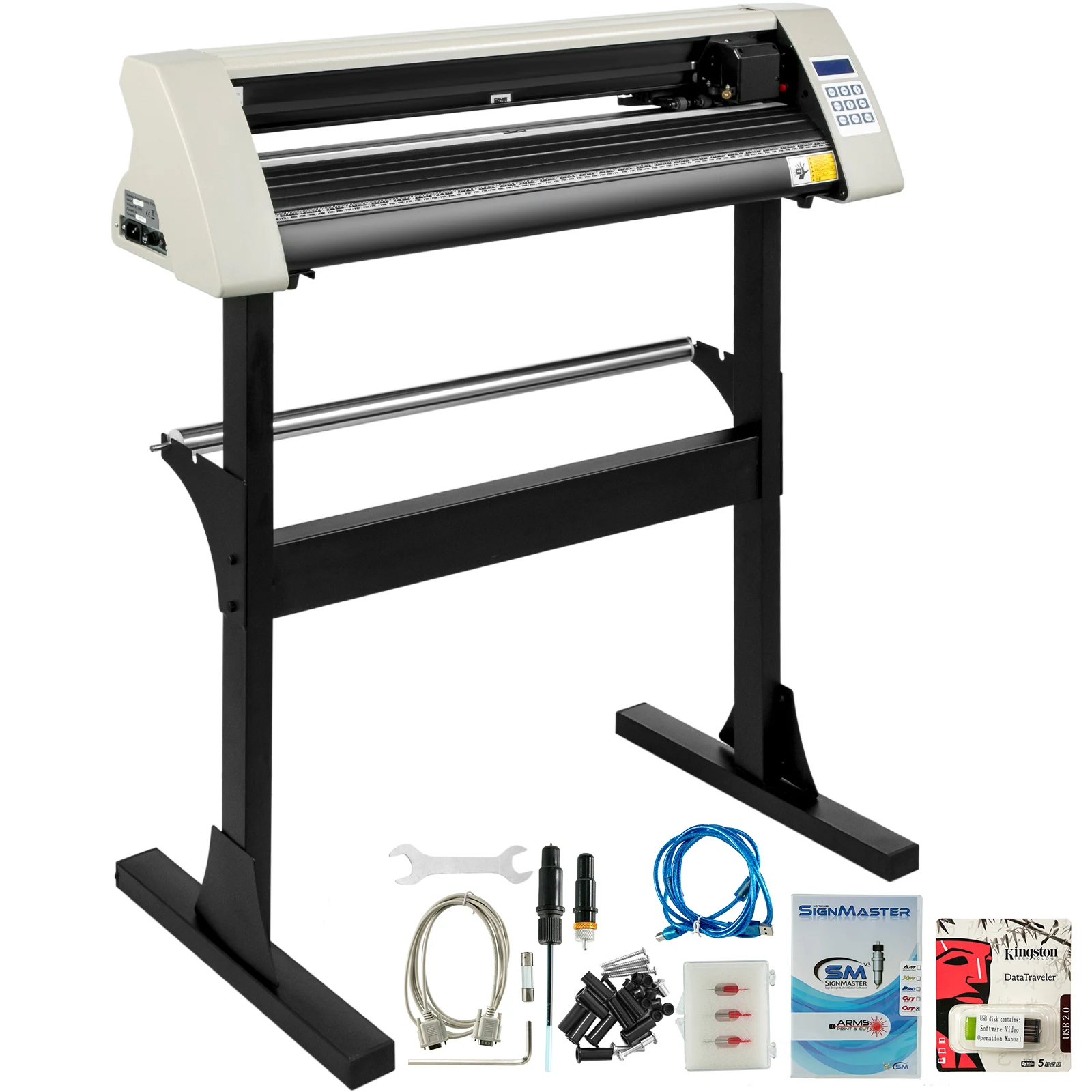 SucceBuy 28-Zoll-Vinylschneider/Plotterschild-Schneidemaschinen-Software mit 3 Klingen und hintergrundbeleuchtetem LCD-Display, weiße SIGNMASTER-Software Image