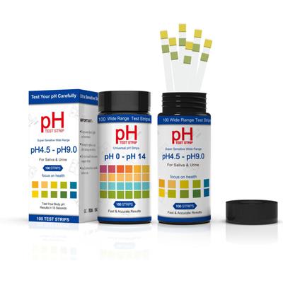 Coocheer - 100er-Pack universelle pH-Teststreifen, vollständiger Bereich 0–14, schnelle pH-Tests Image