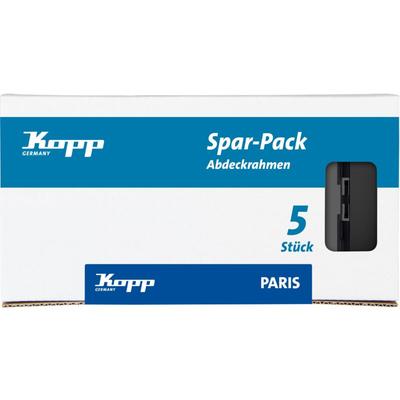 Kopp - Spar-Pack 5x 2-fach Abdeckrahmen Paris mattschwarz