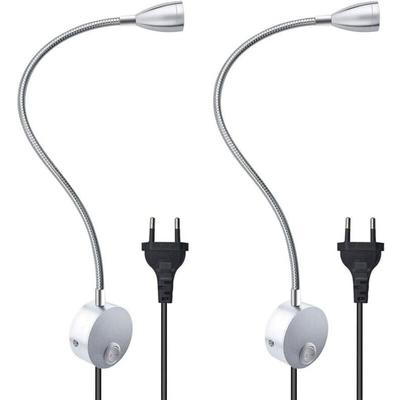 XVX - w flexible Wand-Leselampe mit europäischem Stecker und Schalter, Wandleuchten zum Lesen, Image