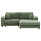 Ecksofa Grün Stoff L-förmig 3-Sitzer Sofa mit Liege Chaiselongue Linksseitig Wohnzimmermöbel Modern Wohnzimmer Wohnecke Sitzecke