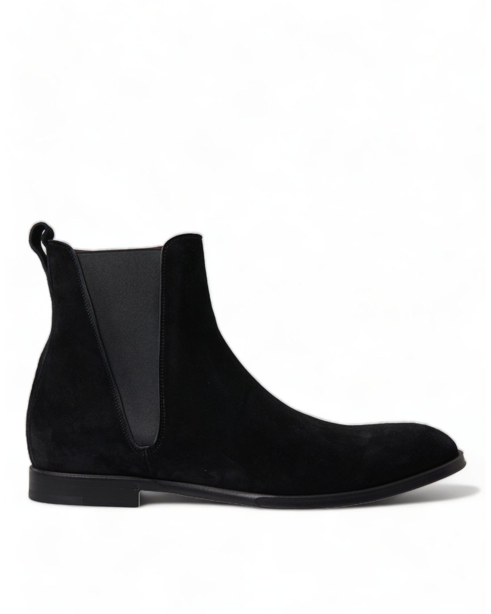 Wildlederstiefel mit mittlerer Wade