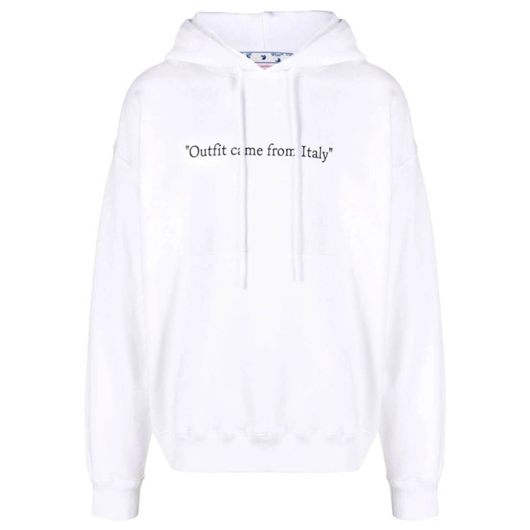 Off-White From Italy Design Weißer Skate-Fit-Hoodie Image
