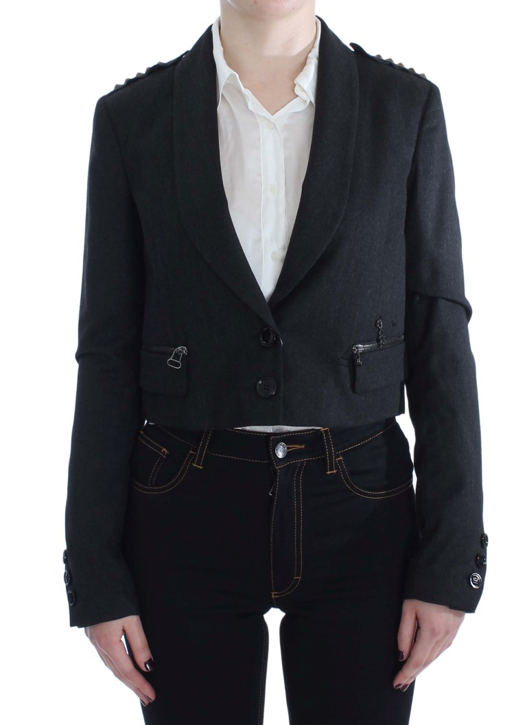 EXTE Grauer Stretch-Blazer mit Logodetails Image