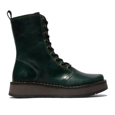 Fly London Damen RAMI043 Freizeitstiefeletten aus Leder mit Schnürung, Grün Image