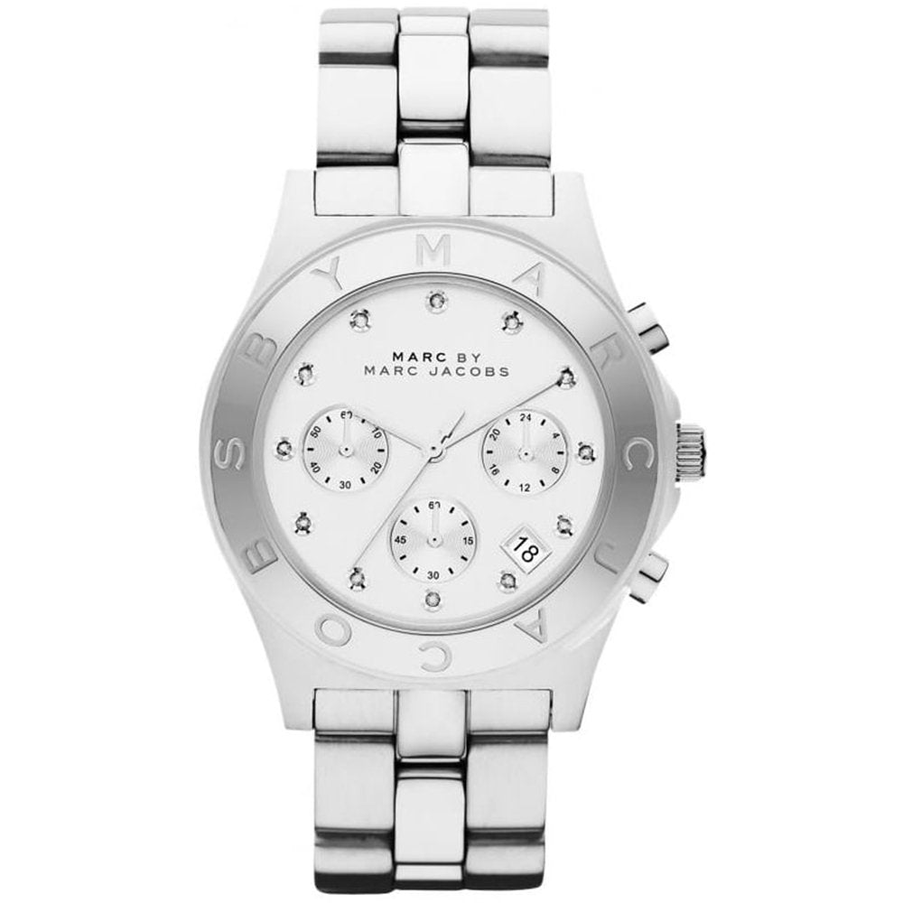 Marc Jacobs MBM3100 Blade Silber Weiß Damenuhr Image