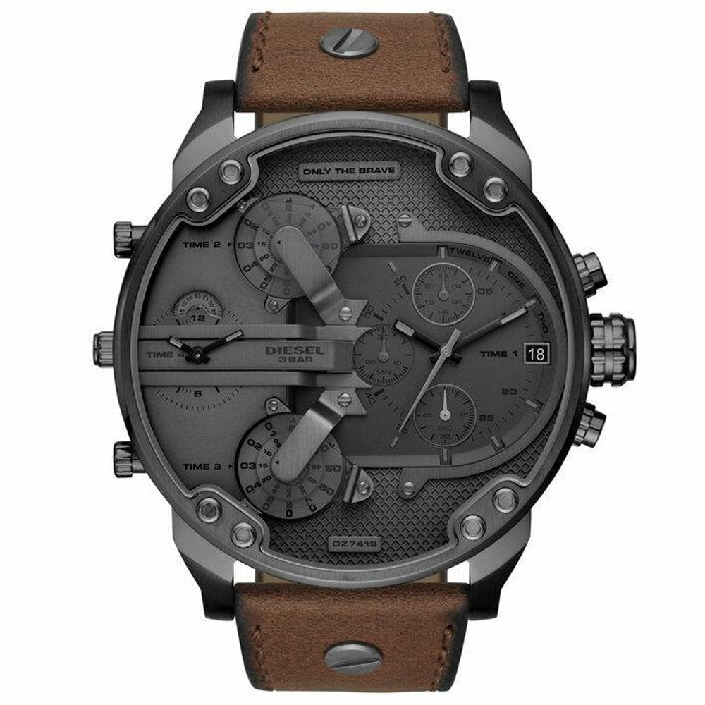 Diesel DZ7413 Mr. Daddy 2.0 Chronograph Braunes Leder Herrenuhr Image