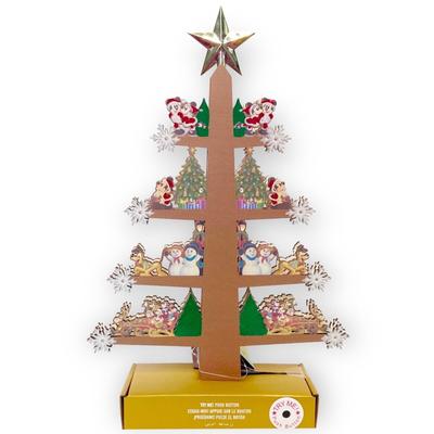 Disney Holiday | Disney Parks Christmas Tree Wooden Light Up Holiday Table Decor Santa Mickey | Color: Brown/Gold | Size: Os
