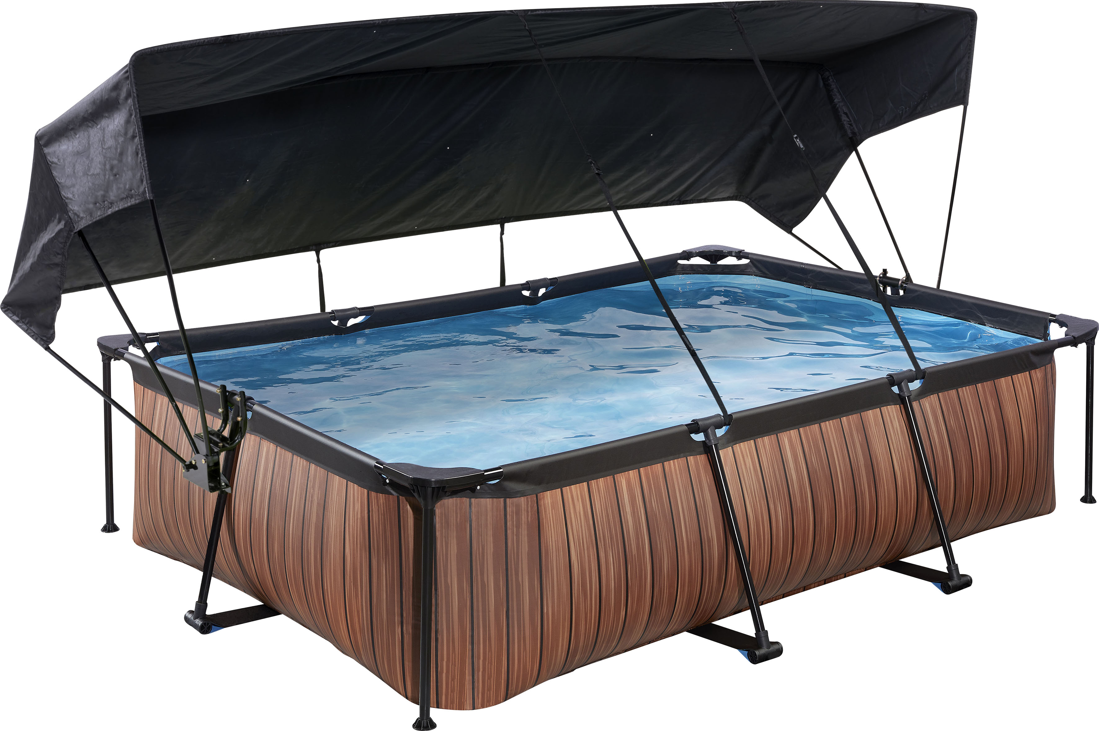 Framepool EXIT, braun, B:200cm H:65cm L:300cm, Schwimmbecken, BxLxH: 200x300x65 cm, mit Kartuschenfilter und Sonnensegel Image