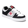 Sneaker DC SHOES "Pure", Kinder, Gr. 7(39), schwarz-weiß (weiß, schwarz, rot), Obermaterial: Leder / Futter: Textil / Außensohle: Gummi, Schuhe