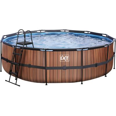 Framepool EXIT "inkl. Sicherheitsleiter", braun, H:122cm Ø:488cm, Schwimmbecken, ØxH: 488x122 cm, mit Kartuschenfilteranlage und Filterkartusche