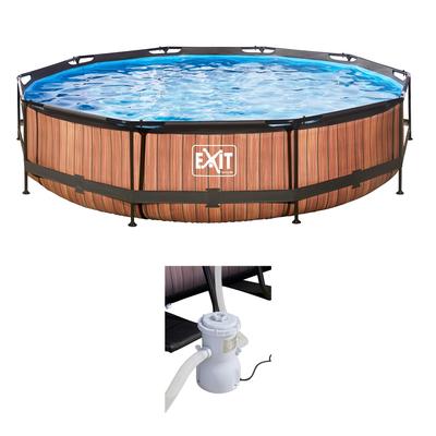 Framepool EXIT "inkl. Kartuschen-Filterpumpe & Filterkartusche", braun, H:76cm Ø:360cm, Schwimmbecken, ØxH: 366 x 76 cm Image