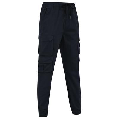 Trousers Cathay Cotton Twill Cuffed Multi-Pocket Cargo Jogger Pants in Sky Captain Navy / XXL - Tokyo Laundry