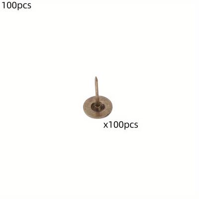 TEMU 100pcs Bronze Iron Nails, 11x17mm - Decorative Fasteners For Furniture, Sofas, Jewelry Boxes & Art Projects Image
