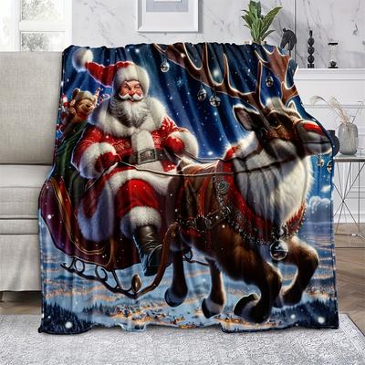 TEMU Christmas And Blanket - Flannel Fleece, , All , Washable, - - Blanket For , Bed, Decor, Image