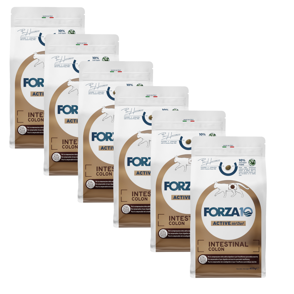 Forza10 Active Line Intestinal Colon Pesce Crocchette gatto - 2,4 kg (6 x 400 g)