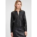 Lederjacke MAURITIUS "MWSuri LELEV", Damen, Gr. M, schwarz, Obermaterial: 100% Schafsleder. Futter: 92% Polyester, 8% Elasthan, unifarben, modisch, regular fit kurz, Rundhals, Langarm eingesetzt abgesteppt, Jacken, gepatchtes Leder,...