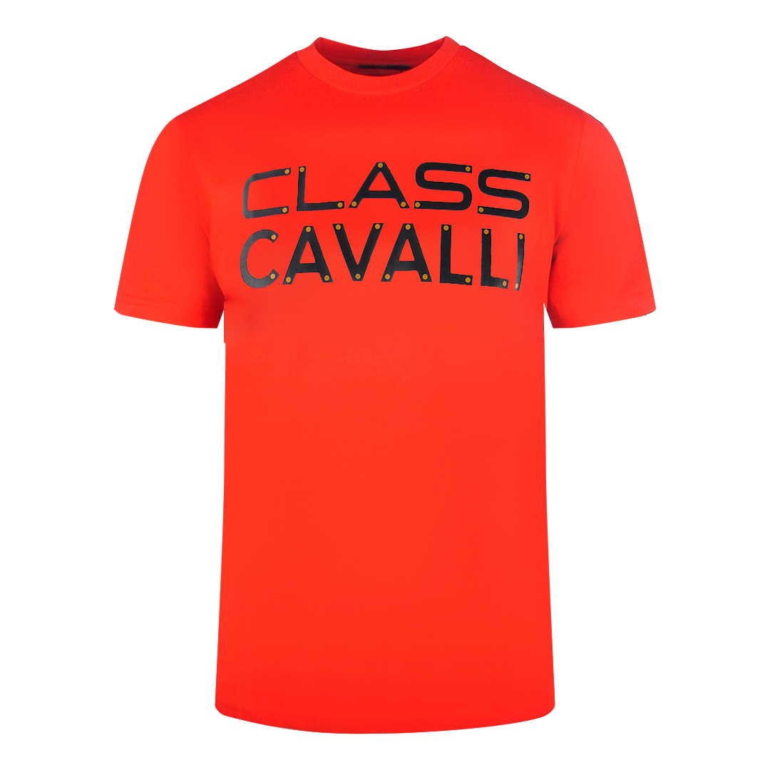 Cavalli Class – Rotes T-Shirt mit verschraubtem Logo Image