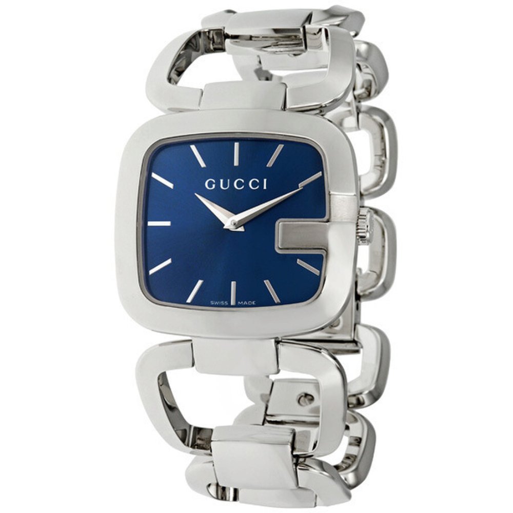 Gucci YA125405 G Blaues Zifferblatt 30mm Damenuhr Image