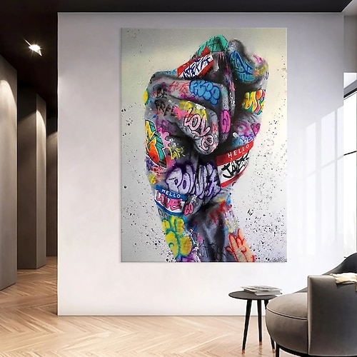 Straßenkunst-Ölgemälde, handgefertigt, abstrakt, Straßenarthritis-Gemälde auf Leinwand, Pop-Art, strukturiertes Ölgemälde, handgemalt, Pop-Art, moderne Wandkunst, handgemaltes Kunstwerk für Image