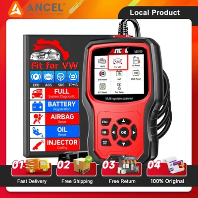 ANCEL VD700 Full System Diagnostic ABS SRS EPB OBD2 Scanner Code Reader Fit for Volkswagen VW Audi