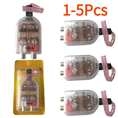 1-5Pcs Car Audio High to Low RCA Line Subwoofer Audio Impedance Converter Auto Line Out Audio