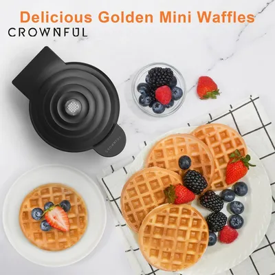 Crownful 350W Mini Waffle Maker Electric Breakfast Maker Multi Functional Sandwich Cake Maker