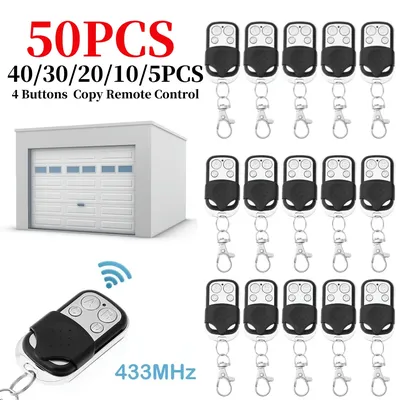 5/50PCS 433MHz Smart Copy Duplicator Remote Control 4 Button Electric Garage Door Gate Remote