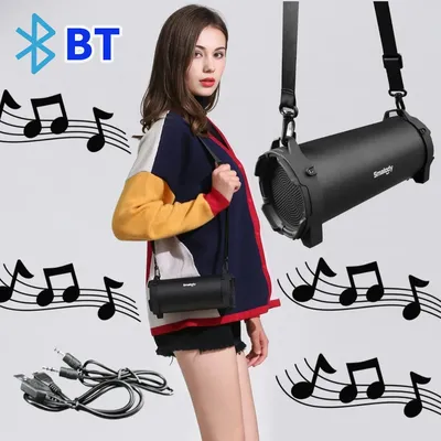 USB Rechargeable Loud BT Speaker with 3.5mm AUX Input Jack BT Boombox Speaker Large Outdoor Speaker