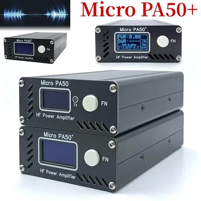 Micro PA50 PLUS Intelligent Shortwave HF Power Amplifier 3.5MHz-28.5MHz with Power / SWR Meter + LPF