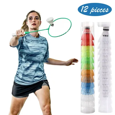 12PCS Plastic Badminton Shuttlecock Lightweight Badminton for Practice Portable Badminton for