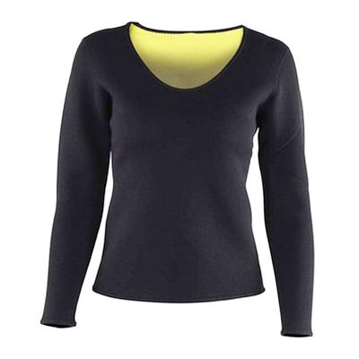 Women Waist Trainer Hot Neoprene Shirt Sauna Suit Sweat Body Shaper Shirt Slimming Long Sleeves Shirt (M)