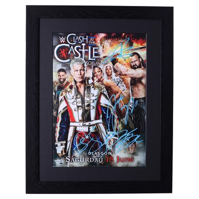 WWE Clash At The Castle Multi Talent signiertes gerahmtes Poster – A3 Image