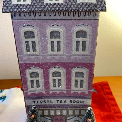 Anthropologie Holiday | George & Viv Light-Up Tinsel Tea Room Christmas Decor | Color: Pink/Purple | Size: Os