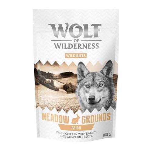 3x180g Wild Bites MINII Meadow Grounds - Kaninchen & Huhn Wolf of Wilderness Hundesnack