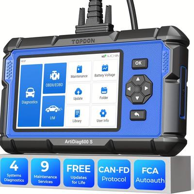 TEMU Topdon Upgraded Ad600s Scanner, Diagnostic Tool, Abs Srs Transmission Engine Code Reader, 9 Reset Services Scan Tool, Oil/brake/bms/sas/dpf/tpms/ets Reset, Injector Coding Image