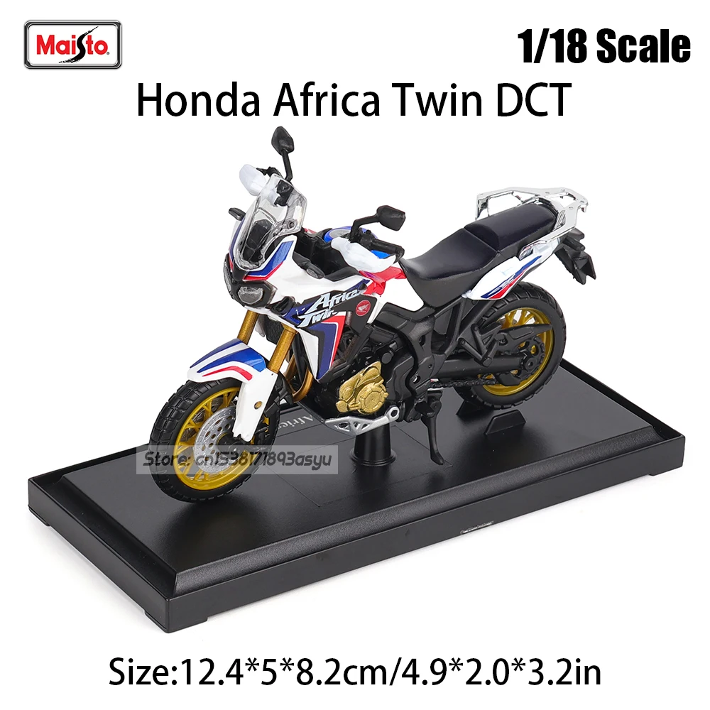 Maisto 1:18 Honda Africa Twin DCT Druckguss-Motorradmodell, Legierungskollektion, Hobby-Spielzeug, Geschenk, Geländemotorrad