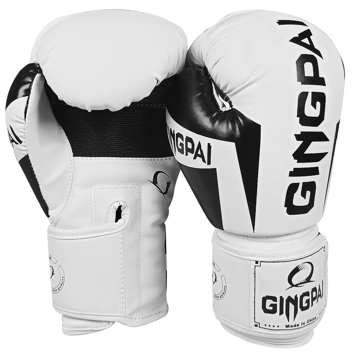 GINGPAI Boxen Handschuhe für Männer Frauen Kind, Leder Boxing Handschuhe für Boxsack, Kickboxen, muay Thai Kampf Handschuhe 6/8/10/12 unzen Image