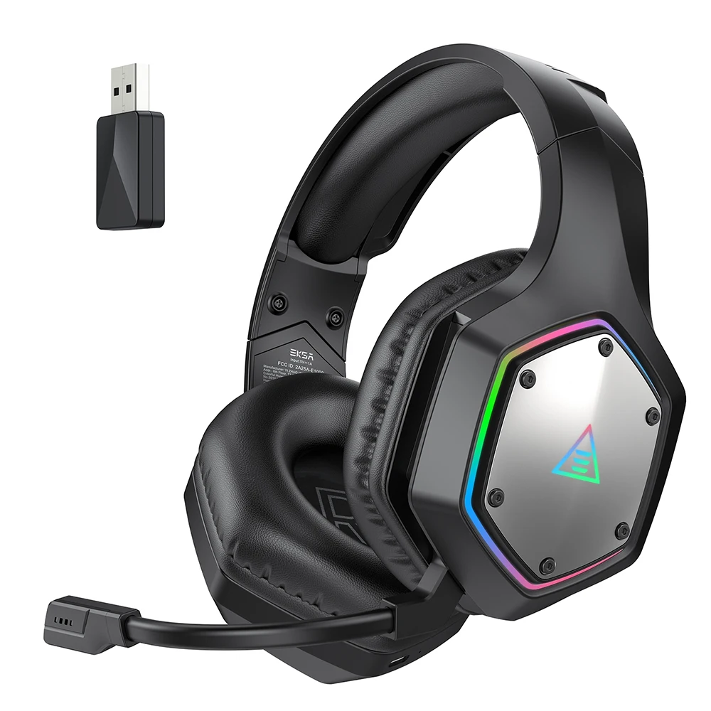Eksa e1000wt 2,4 ghz kabellose Gaming-Kopfhörer 7,1 Surround-Headset-Gamer mit Mikrofon und geringer Latenz für PC/PS4/PS5/Xbox