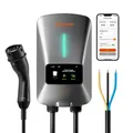 WOLFBOX Stazione di ricarica EV W3 Tipo 2 7KW 32A Caricatore per auto per veicoli elettrici monofase Wallbox con schermo LCD Scheda RFID di controllo APP