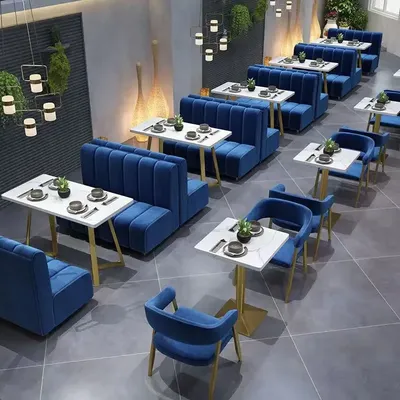 Restaurant Furniture Light Luxury Dining Furniture Cafe Table And Chair Dessert Restaurant Sofa Booth