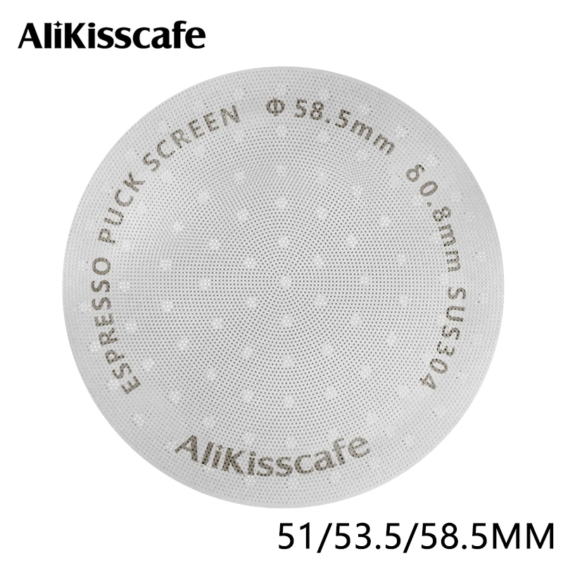 Alikisscafe Espresso Puck Bildschirm 51mm 53,5mm 58,5mm Filter Halter 0,8mm Für Siebträger Kaffeemaschine Zubehör barista Werkzeuge Image
