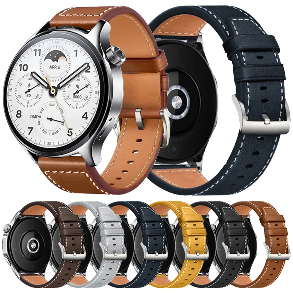 20 22 mm Lederarmband für Xiaomi Watch S2 S1 Pro S3 S4 Color 2 Ersatzband für Huawei Watch/Samsung Galaxy Watch Armband Image